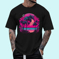 [Unisex Cotton Shirt] 90s Vaporwave Aesthetic Palm Trees Retro 80s Art Vaporwave T-Shirt Hoodie, Sweatshirt | GrindPrints.com
