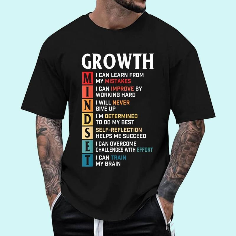[Unisex Cotton Shirt] Growth Mindset Definition - Motivational Quote Inspiration T-Shirt Hoodie, Sweatshirt | GrindPrints.com