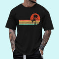 [Unisex Cotton Shirt] Retro Style Tropical Vintage sunset Beach Palm Tree T-Shirt Hoodie, Sweatshirt | GrindPrints.com