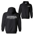 Unisex Interbreak Department & Letter Print Drop Shoulder Hoodie, Fashion Casual Regular Fit Drawstring Pocket Hooded for...