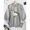 Unisex Men's Cartoon Goose & Letter Print Crewneck Graphic Sweatshirt, Essentials Sweatshirt, Loose Long Sleeve Graphic...