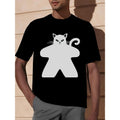 Cat Meeple 100% Organic Cotton Men's/ Unisex T-shirt Made in USA Hoodie, Sweatshirt | GrindPrints.com