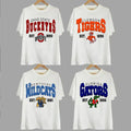 Unisex Vintage University Graphic T-Shirt, Throwback Sports Style Featuring Iconic Campus Mascot Designs, Perfect for...
