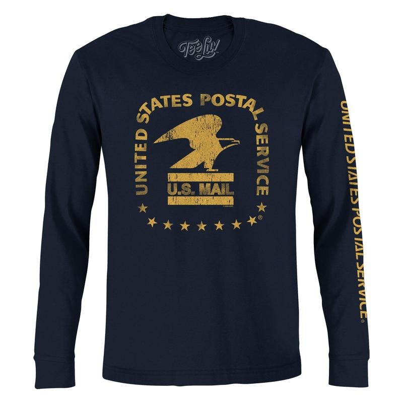 United States Postal Service Eagle Logo Long Sleeve T-Shirt - Navy Blue Hoodie, Sweatshirt | GrindPrints.com