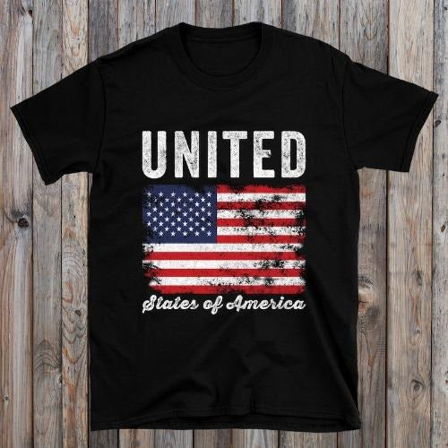 United States of America Flag Distressed T-Shirt made in usa Hoodie, Sweatshirt | GrindPrints.com