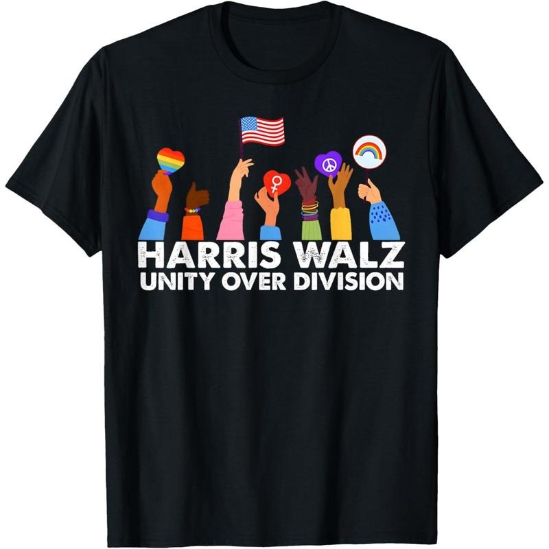 Unity Over Division Harris Walz 2024 T-Shirt made in usa Hoodie, Sweatshirt | GrindPrints.com