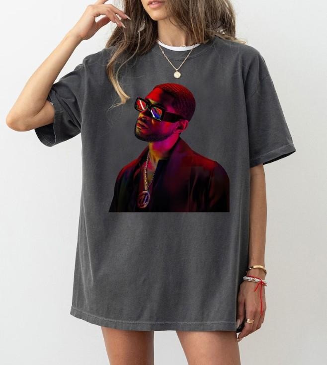 Ussher Shirt Usherr Concert 2024, Uusher Graphic Tee Cotton Fabric Love Hoodie, Sweatshirt | GrindPrints.com