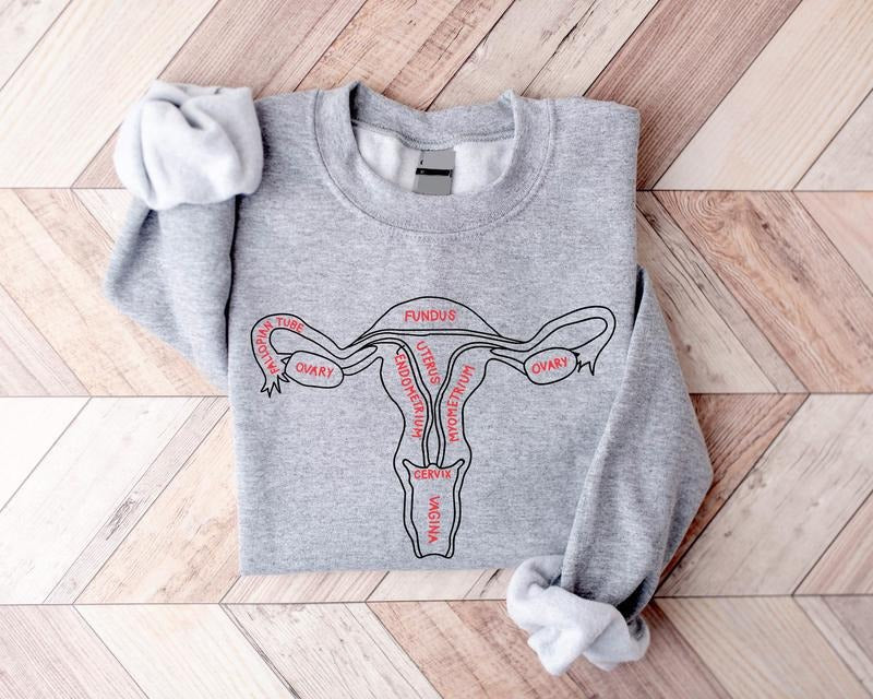 Uterus Anatomy Endometriosis Feminist Gynecologist Gynecology Student Nursing Student Rights . Casual Cute T-Shirts, Hoodie, Sweatshirt