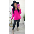 V-Neck Front Seam Sweater in Neon Hot Pink T-Shirts, Hoodie, Sweatshirt | GrindPrints.com