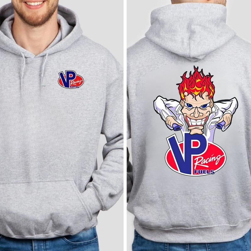 VP Racing Fuels Shirt, Crazy Cartoon Graphic Sweatshirt, Bold Motorsport Style Hoodie, Perfect for Racing Fans, All...