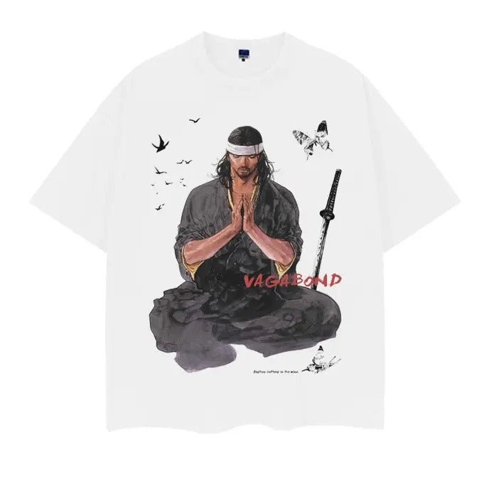 Vagabond "Training" Heavyweight Vintage Tee 100% Cotton OVERSIZED Anime T-shirt Menswear Top Crew Necks Tshirt Casual...