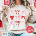 Valentine Bows Sweatshirt, Valentine's Day Crewneck, Holiday Women's Sweater valentine day T-Shirts, Hoodie | GrindPrints.com