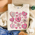 Valentine Candy Hearts Sweatshirt Pink Valentines Day , Retro Valentine , XOXO , Love , Trendy Valentines  , Cupid ,...