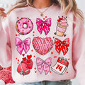 Valentine Coquette Bow Tshirt Sweatshirt, Xoxo Valentines, Heart Candy Shirt, Brushstroke Sweatshirt, Unisex Sweater...