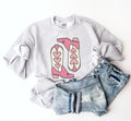 Valentine Country Boots  Sweatshirt Vday Cowboy Pullover Womens Country Vintage Sweater Cowboy Boots Pullover Vday Pink...