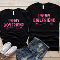 Valentine Couples T-shirt, I Love My Girlfriend Boyfriend Shirt, Couple Matching Tee, Valentine Gift for Him Her Hoodie,...