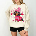Valentine Dachshund Dog Tshirt Sweatshirt Hoodie, Sausage Dog Shirt, Valentine's Day, Love Themed Weiner Dog, Unisex...