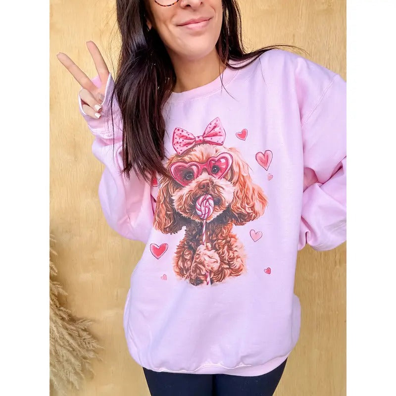 Valentine Dog Graphic Top T-Shirts, Hoodie, Sweatshirt | GrindPrints.com