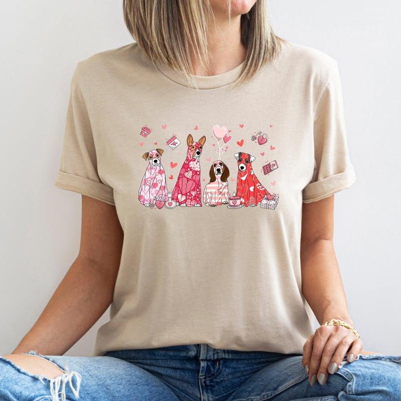 Valentine Ghost Dogs, Super Soft Tshirt, Valentine's Day Hoodie, Sweatshirt | GrindPrints.com