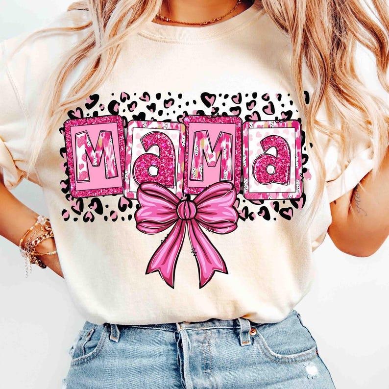 Valentine Mama Coquette, Valentine, Brushstroke, Mama Bow T-shirt Hoodie, Sweatshirt | GrindPrints.com