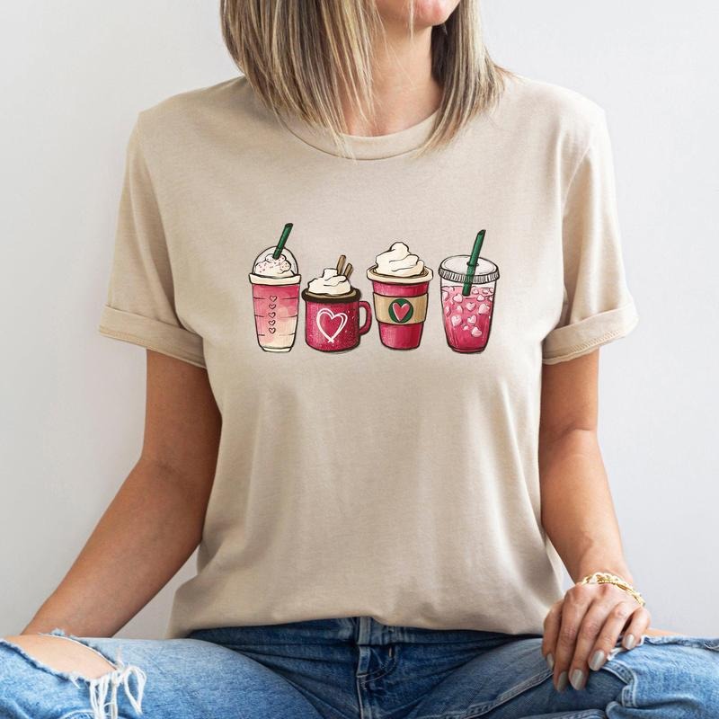 Valentine's Coffee, Drinks, Super Soft Tshirt, Valentine's Day Hoodie, Sweatshirt | GrindPrints.com