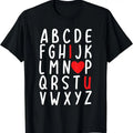 Valentine's Day ABC I Love You Heart Teacher Boys T-Shirt, Unisex Cotton Tee Gifts Hoodie, Sweatshirt | GrindPrints.com