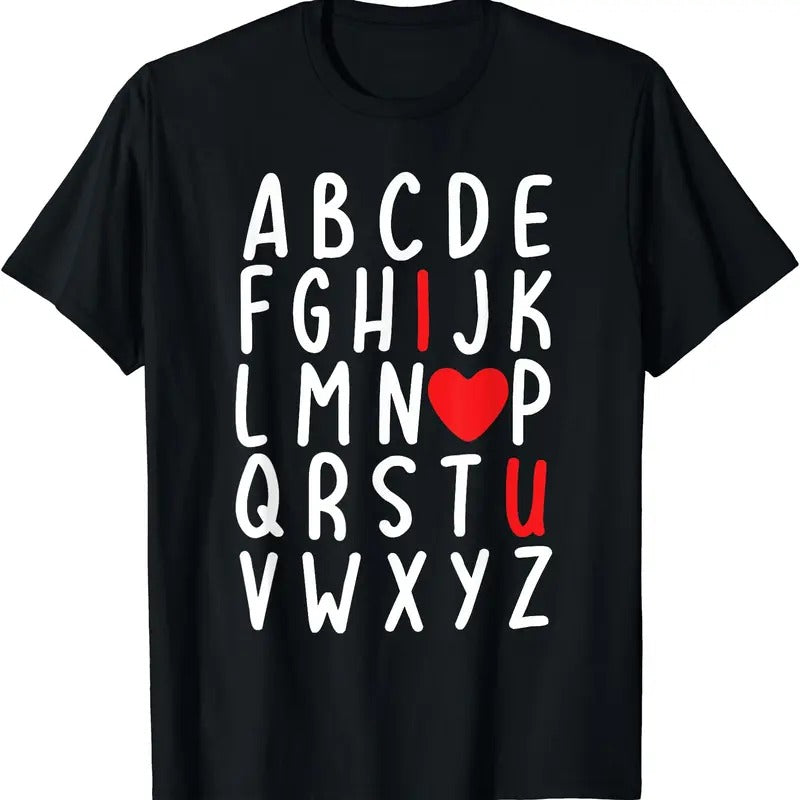 Valentine's Day ABC I Love You Heart Teacher Boys T-Shirt, Unisex Cotton Tee Gifts Hoodie, Sweatshirt | GrindPrints.com