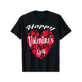 Valentine's Day Love: Couples' Matching Red Hearts T-Shirts- Casual Cotton, Non-Woven Fabric, Loose Fit made in usa...
