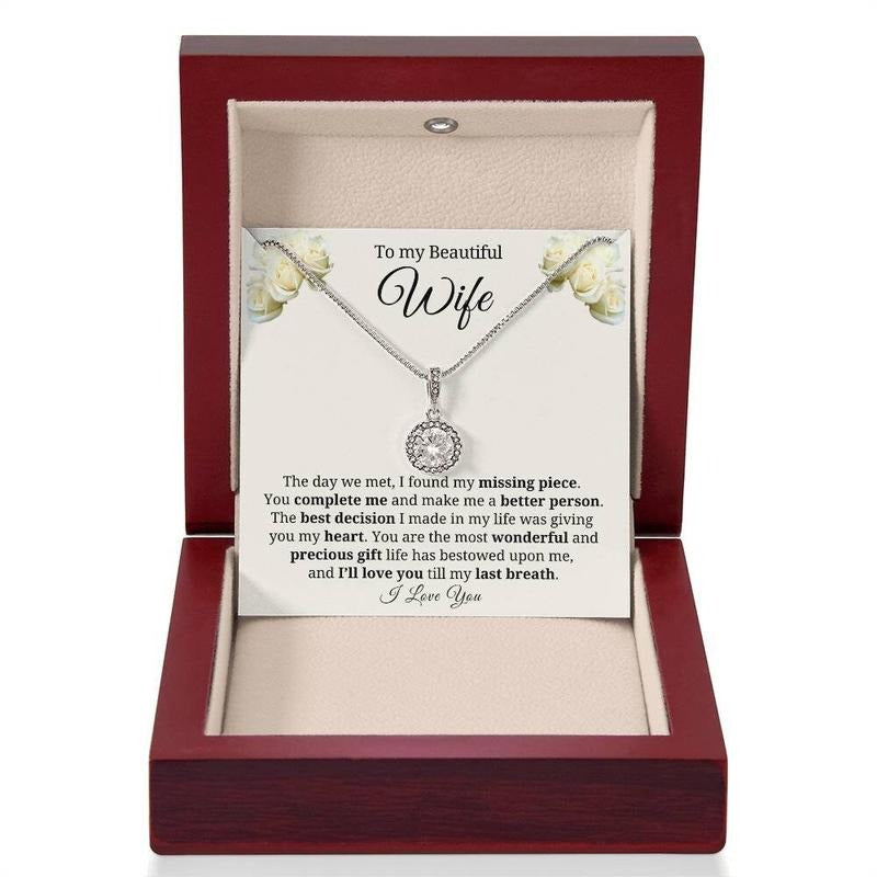 Valentines Day Gift For Wife Message Gift, Jewelry For Wife Gift, Unique Wife Birthday Gift, Wife Gifts, To My Wife...