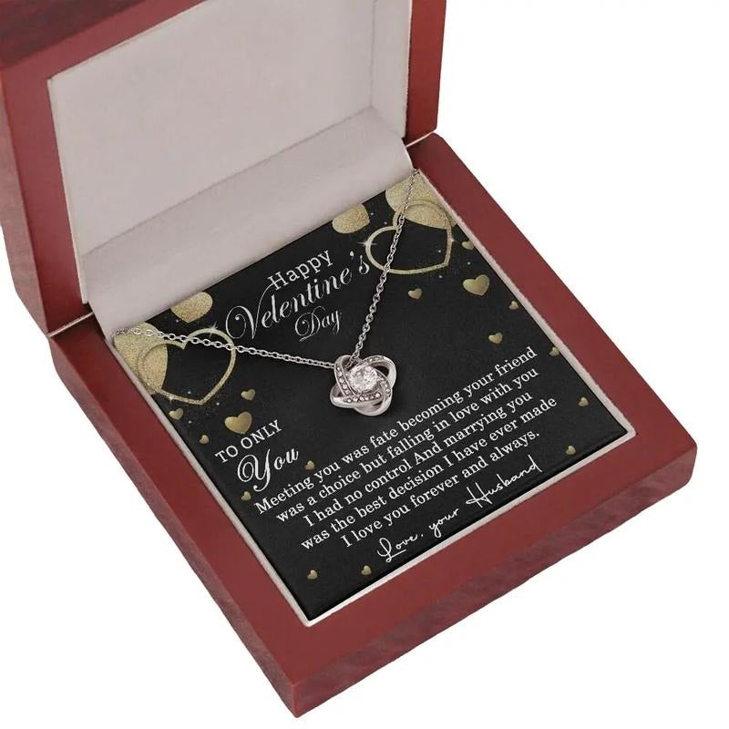 Valentines Day Necklace For My Wife, Jewelry For My Wife, Love Necklace With Message Card, Gift For Wife, Necklace With...