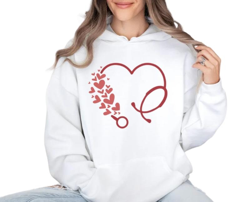 Valentines Day Nurse Sweatshirt, Cute Nurse Valentines Day Tshirt, Nurse Appreciation Gift For Nurse, Nursing Tee, Unisex...
