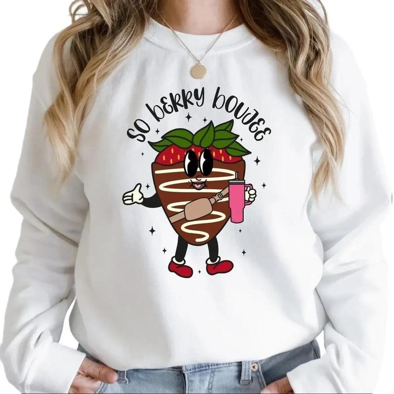 Valentines Day Sweatshirt, So Berry Boujee Sweatshirt for Women T-Shirts, Hoodie | GrindPrints.com