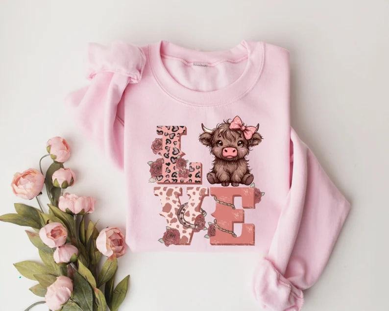 Valentines Highland Cow Love Highland Cow Valentines Western Valentine Shirt Cow Lover Valentine Giftstyle{N002}2 T-Shirts, Hoodie, Sweatshirt