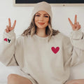 Valentines Sweatshirt for Women with Initial on Sleeve, Couple Sweatshirt, Gift for Lovers, Matching Girlfriend Boyfriend...