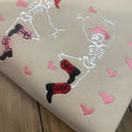 Valentines skelly embroidered sweatshirt or tshirt Hoodie | GrindPrints.com