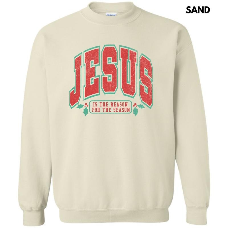 Varsity Jesus Red & Green Sweatshirt 'NLB T-Shirts, Hoodie | GrindPrints.com