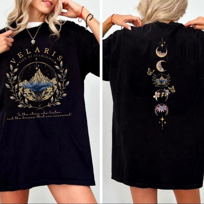 Velaris City Of Starlight Two Sided Shirt, The Night Court, Sjm Merch Shirt, Acotar Velaris Tshirt, Court Of Dreams,...