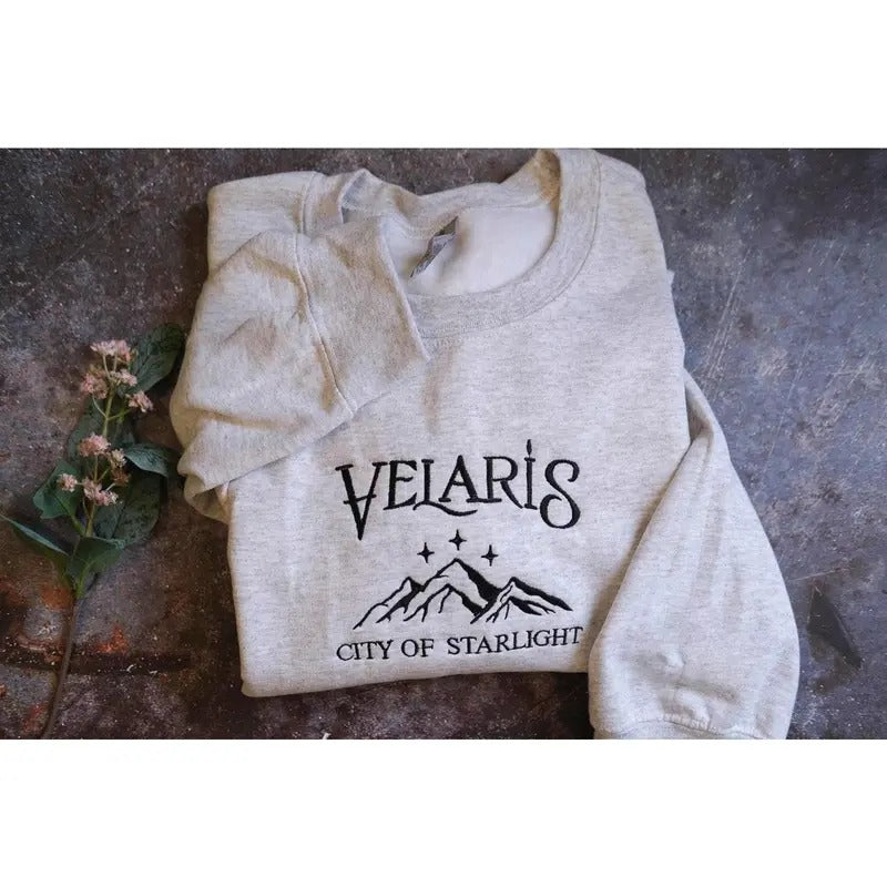 Velaris Embroidered Shirt,Velaris City Of Starlight Embroidered Sweatshirt,The Night Court Shirt,SJM sweater,City of...