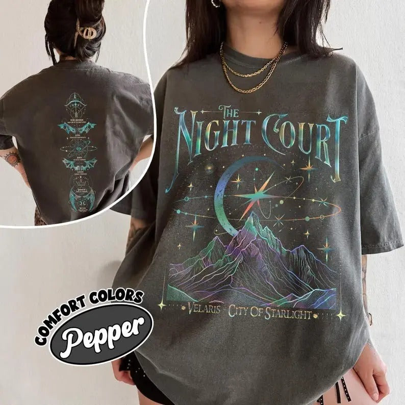 Velaris The Night Court Acotar 2 Sided Comfort Colors Shirt, Velaris The Night Court Shirt, Court Of Dreams, Inner Circle...