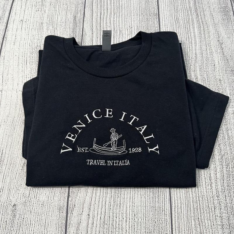 Venice Italy embroidered T-shirt; gift for teachers Hoodie, Sweatshirt | GrindPrints.com