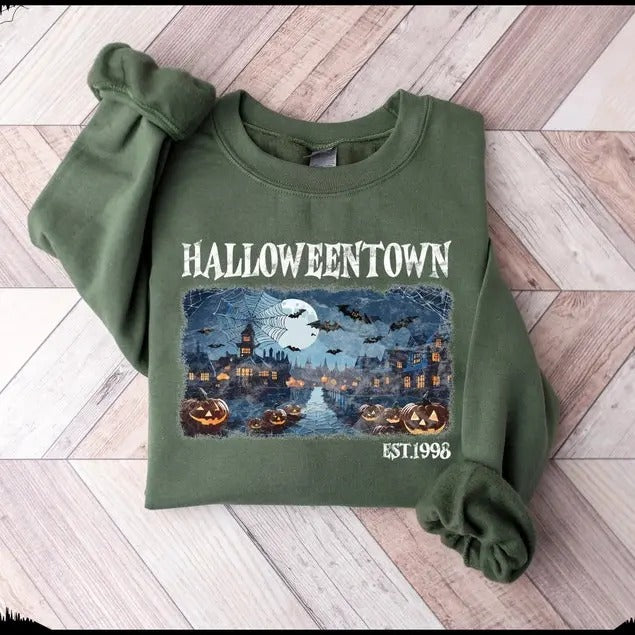 Ver 1 Halloweentown Est 1998 Sweatshirt, Halloweentown University Retro Halloweentown Sweatshirt, Fall Crewneck Pullover...