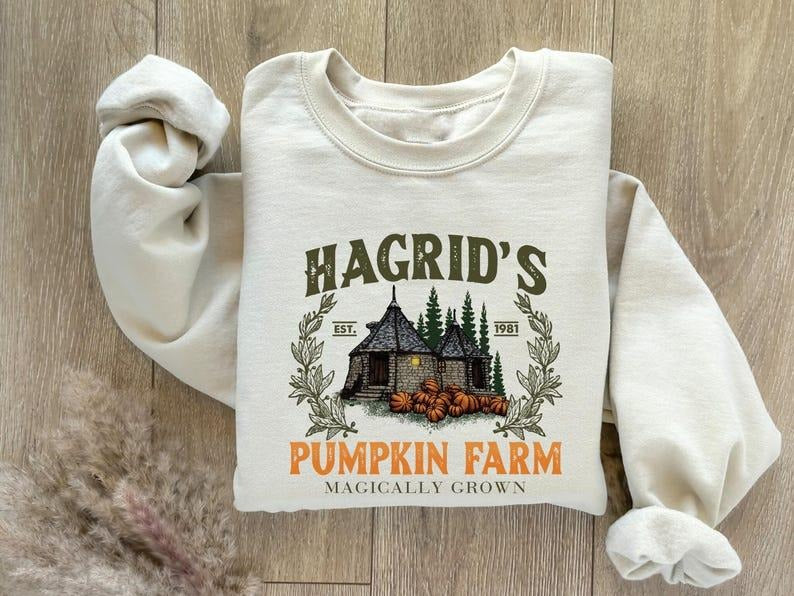 Ver2 Hagrid's Pumpkin Patch Sweatshirt, Fall Halloween pumpkin crewneck T-Shirts, Hoodie | GrindPrints.com