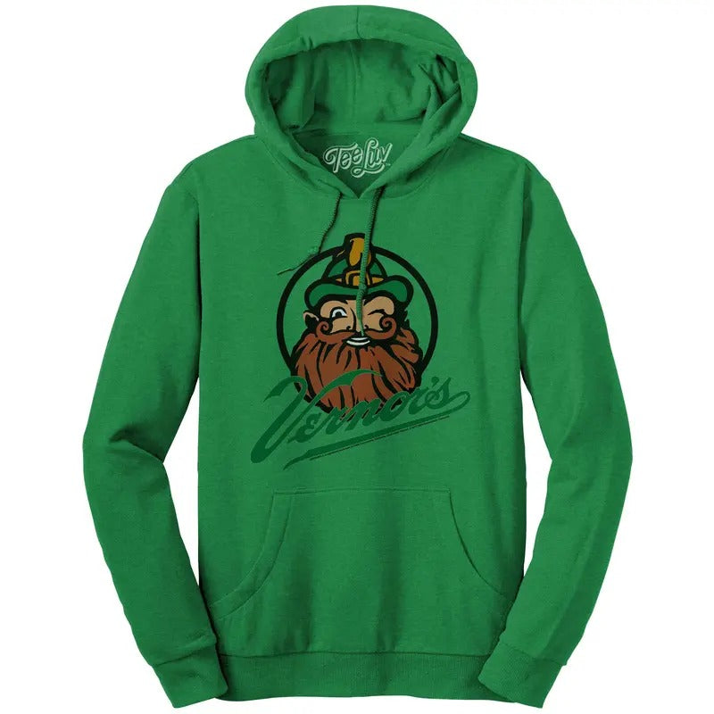 Vernor's Ginger Ale Woody Gnome Hooded Sweatshirt - Kelly Green T-Shirts, Hoodie | GrindPrints.com