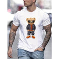 Versatile Cartoon Bear Men's T-Shirt - Easy-Care, Durable, Stretch Fabric Tee, Ideal for All Seasons Made In USA Hoodie,...