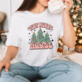 Very Merry Nurse Christmas Shirt, Retro Nurse Christmas T-shirt, Matching Nursing School Holiday Tee, Nursing Student...