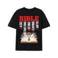 Vibrant Bible and Cross Print T-Shirt for Men - Soft, Breathable, Casual Short Sleeve Crew Neck Tee for Summer, Spring,...