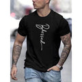 Vibrant Blessed Graphic Print T-Shirt - Soft, Breathable, Casual Short Sleeve Tee for Men