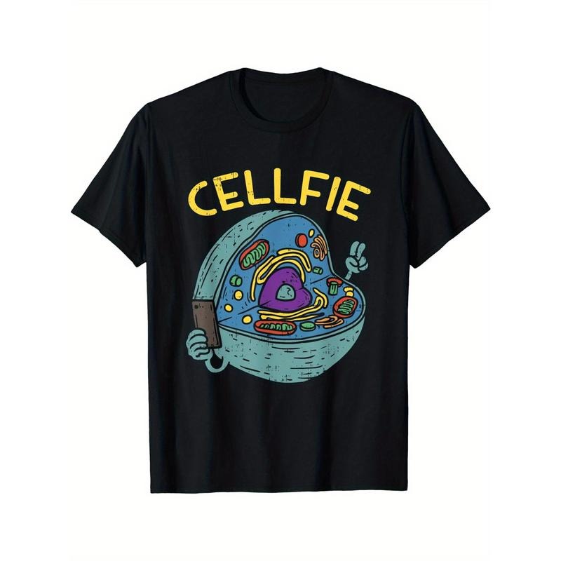 Vibrant Cell Fie Funny Science Biology Graphic Tee - Soft, Breathable, Comfort Fit, Versatile, Athletic Style, Short...