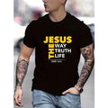 Vibrant Jesus Graphic Print T-Shirt - Soft, Breathable, Short Sleeve Tee for Men