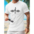 Vibrant Music Print Short Sleeve T-Shirt for Men - Casual Summer Tee with Unique Design